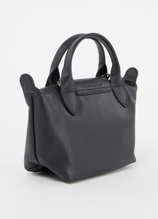 Longchamp Le Pliage Xtra XS handtas van leer - achterkant 5 zwart