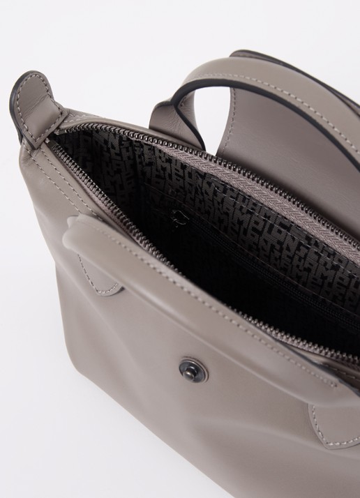 Longchamp Le Pliage Xtra XS handtas van leer - detail donkergrijs