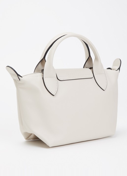 Longchamp Le Pliage Xtra XS handtas van leer - achterkant lichtgrijs