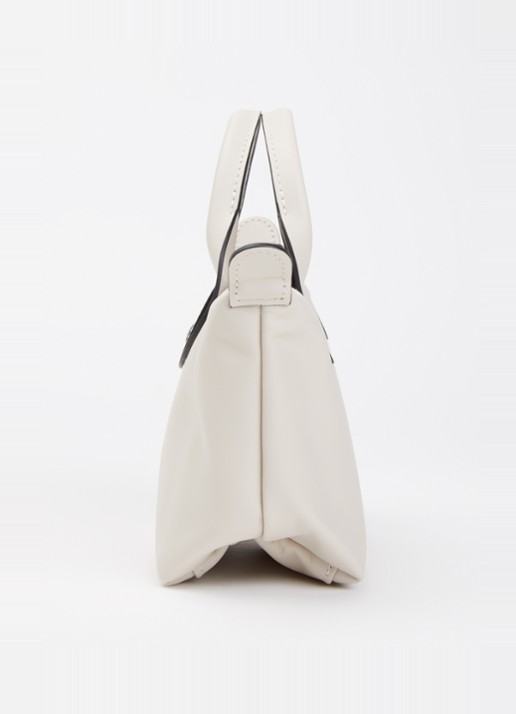 Longchamp Le Pliage Xtra XS handtas van leer - detail 3 lichtgrijs