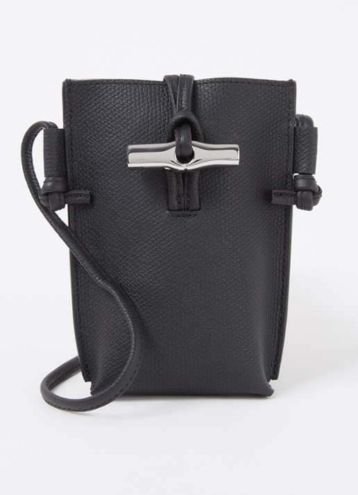 Longchamp Le Roseau crossbody telefoonhoes van leer