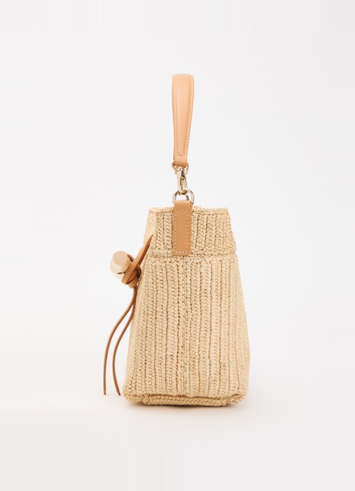 Longchamp Le Roseau crossbodytas XS met details van kalfsleer - detail 2 beige