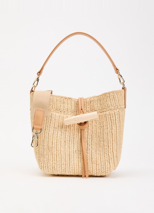 Longchamp Le Roseau crossbodytas XS met details van kalfsleer