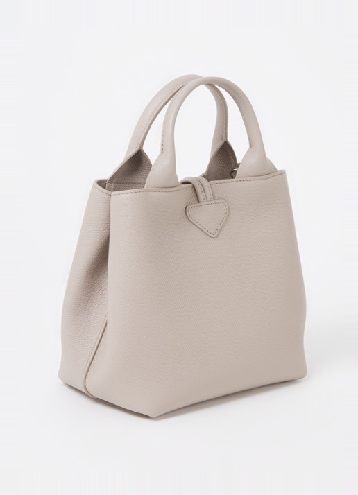 Longchamp Le Roseau handtas S van leer met afneembare schouderriem - achterkant 6 beige