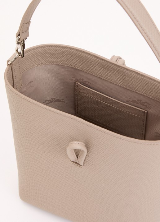 Longchamp Le Roseau handtas XS van leer met afneembare schouderriem - detail 2 beige