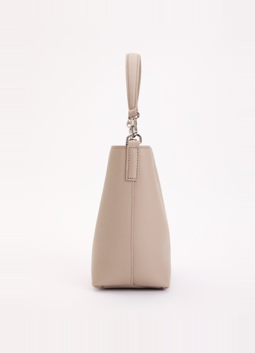Longchamp Le Roseau handtas XS van leer met afneembare schouderriem - detail 3 beige