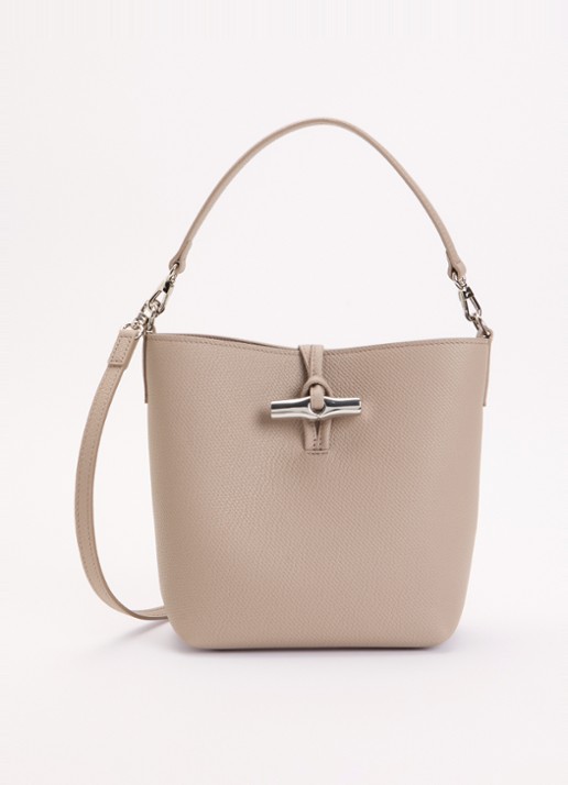 Longchamp Le Roseau handtas XS van leer met afneembare schouderriem
