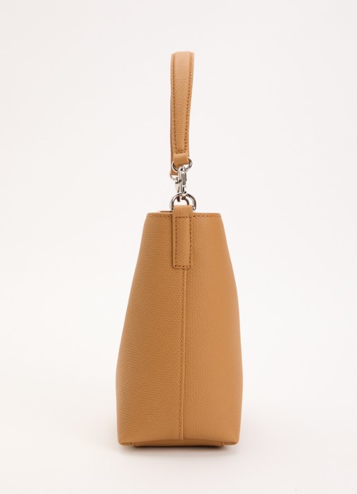 Longchamp Le Roseau handtas XS van leer met afneembare schouderriem - detail 5 camel