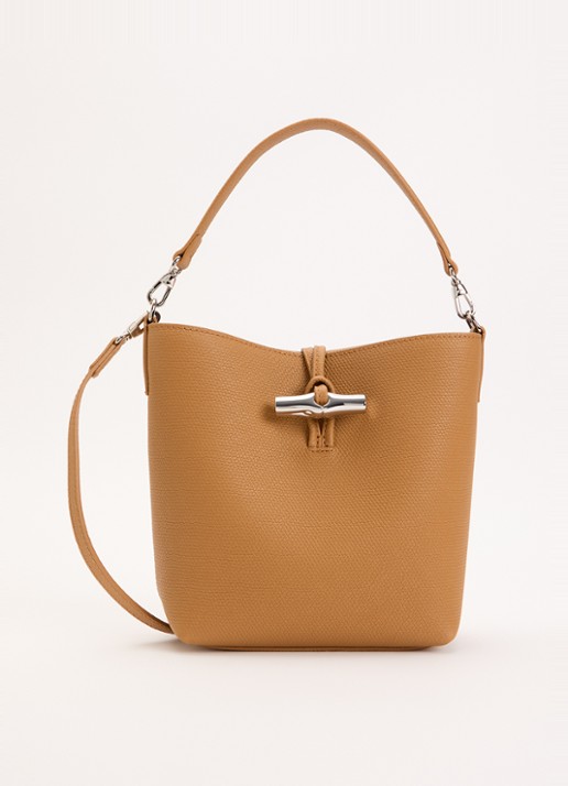 Longchamp Le Roseau handtas XS van leer met afneembare schouderriem