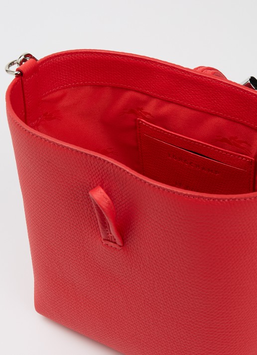 Longchamp Le Roseau handtas XS van leer met afneembare schouderriem - detail 4 rood