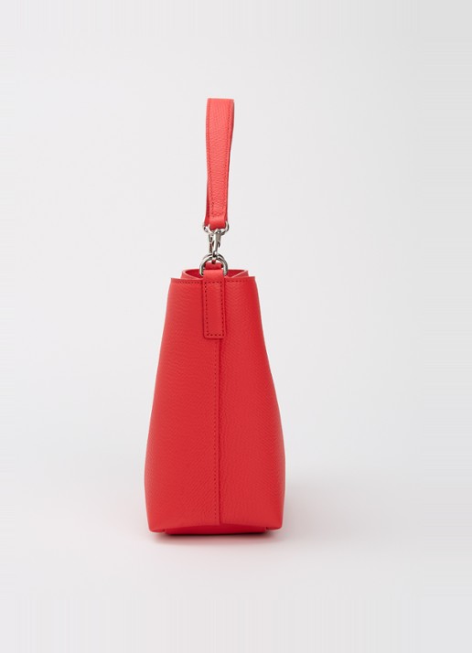 Longchamp Le Roseau handtas XS van leer met afneembare schouderriem - detail 5 rood
