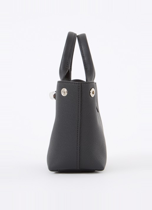 Longchamp Le Roseau handtas XS van leer - detail 2 zwart
