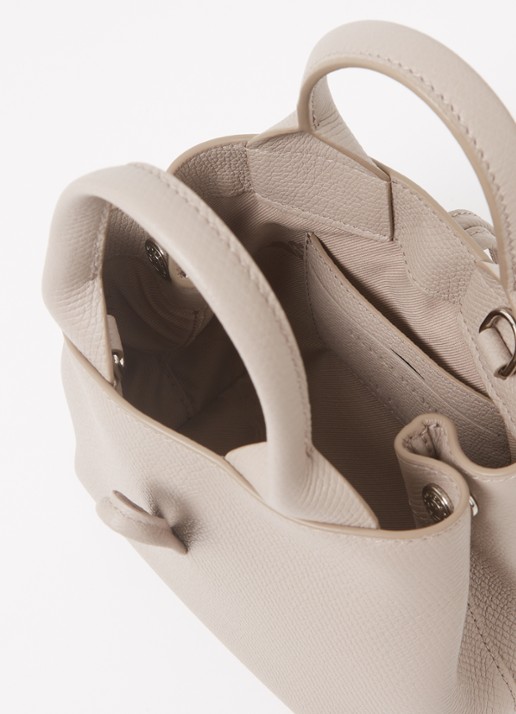 Longchamp Le Roseau handtas XS van leer - detail 2 beige