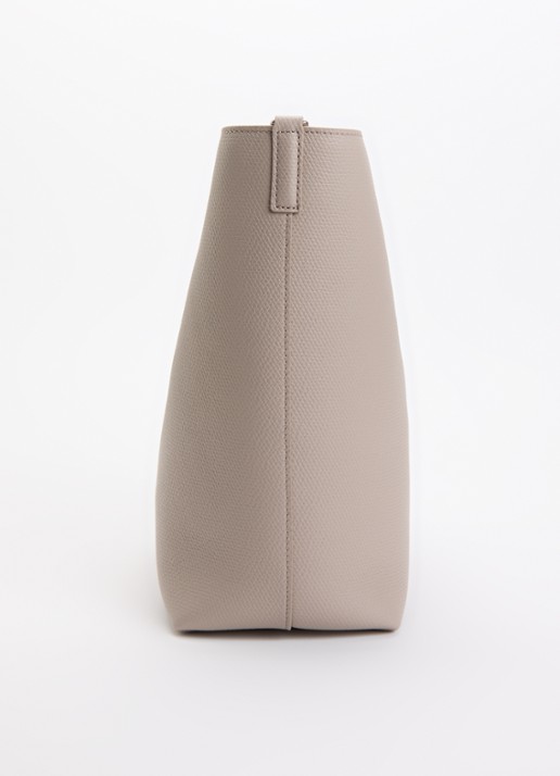 Longchamp Le Roseau schoudertas M van leer - detail 5 beige