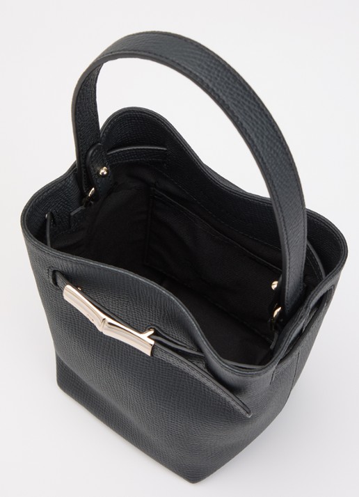 Longchamp Le Smart schoudertas XS van leer met afneembare schouderriem  - detail 3 zwart