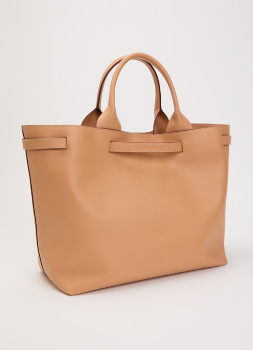 Longchamp Le Smart shopper van kalfsleer - achterkant 3 camel