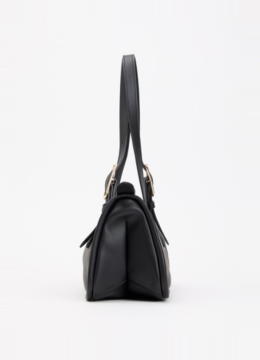 Longchamp Looong schoudertas L van leer - detail 2 zwart