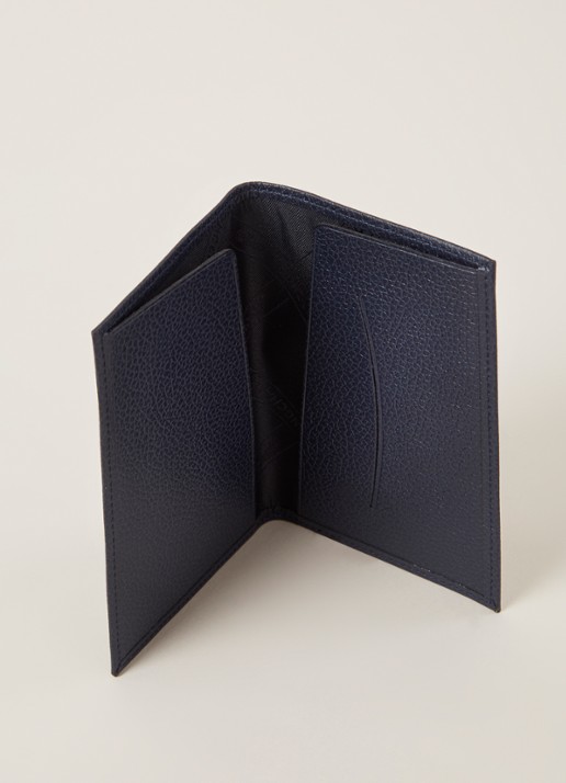 Longchamp Paspoortetui van leer - detail donkerblauw
