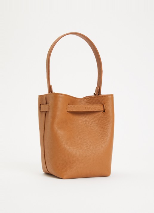 Longchamp Schoudertas van leer met afneembare schouderriem  - achterkant 5 camel