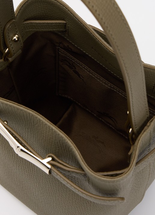 Longchamp Schoudertas van leer met afneembare schouderriem  - detail 2 olijfgroen