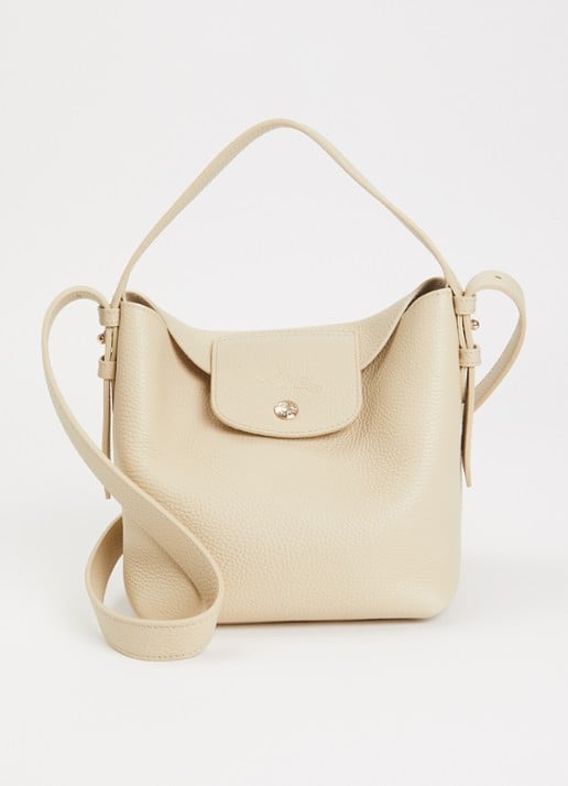 Longchamp Schoudertas van leer met logo