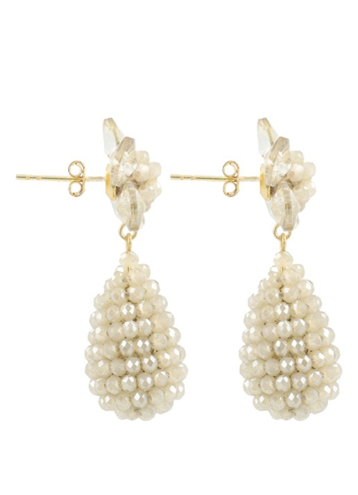 LOTT. gioielli Amy oorstekers verguld  - detail 3 beige