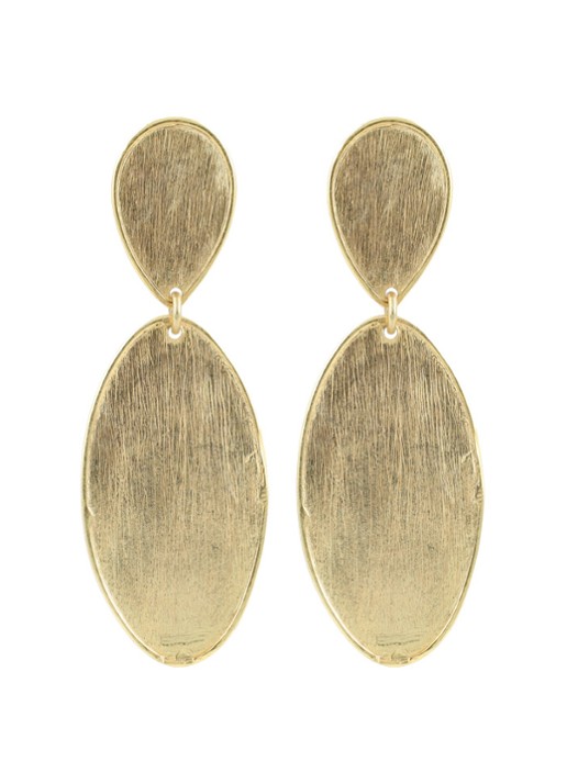 LOTT. gioielli Charity Stone Shape Oval oorstekers verguld