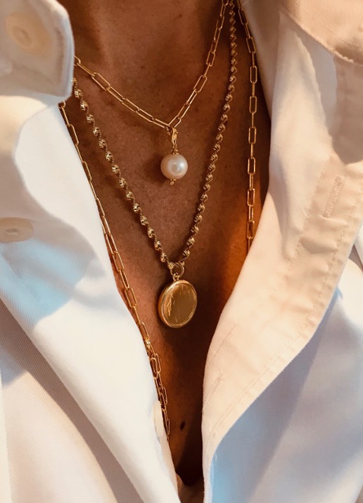 LOTT. gioielli Classic hanger met parel - detail 2 goud