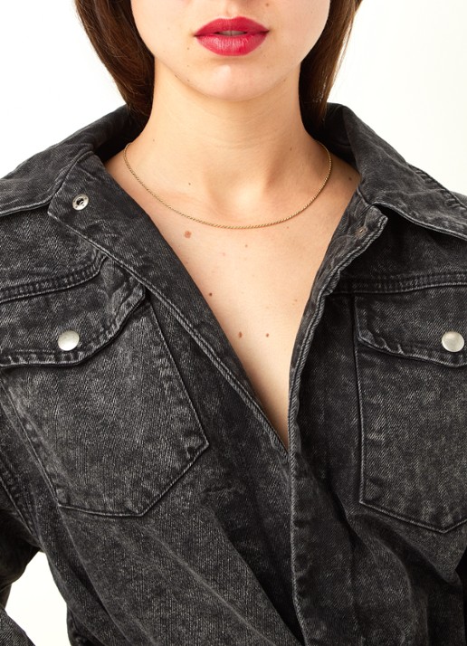 LOTT. gioielli Classic twisted XS ketting verguld - voorkant 2 goud