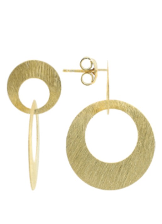 LOTT. gioielli Double Charm satin oorstekers verguld