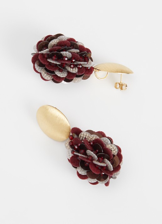 LOTT. gioielli Estelle S oorstekers met pailletten verguld - detail 3 aubergine