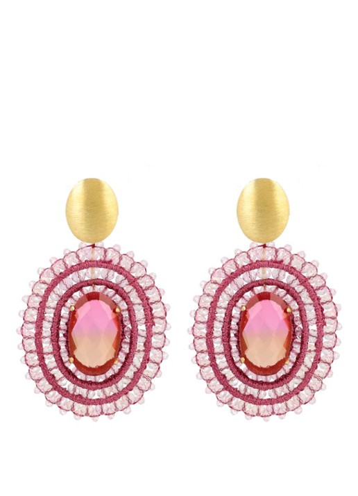 LOTT. gioielli Filled Oval 3 Rings with Stone L Jamie oorstekers verguld