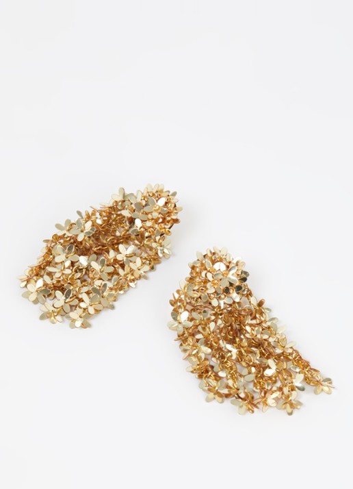 LOTT. gioielli Flower Rain oorstekers met pailletten verguld - detail 3 goud