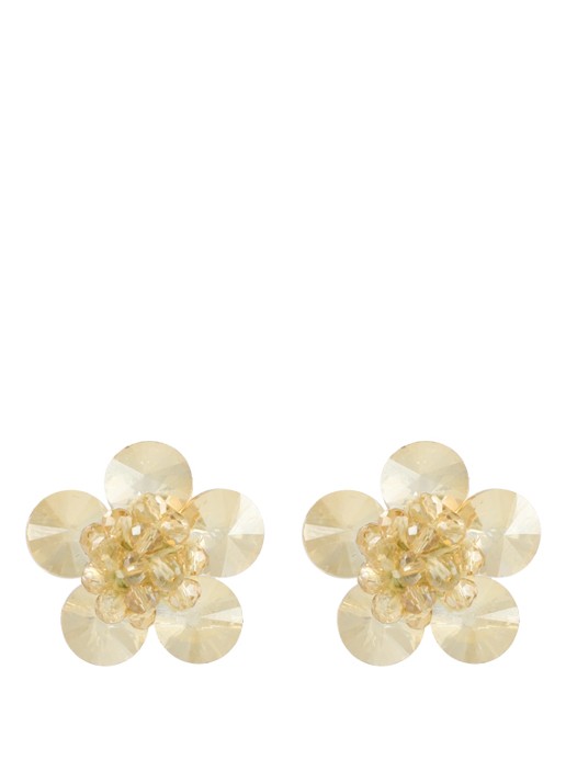 LOTT. gioielli Flower Stud Teuntje oorstekers - voorkant beige