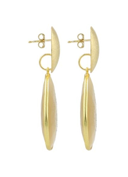 LOTT. gioielli Framed Drop L Rae oorstekers - detail beige