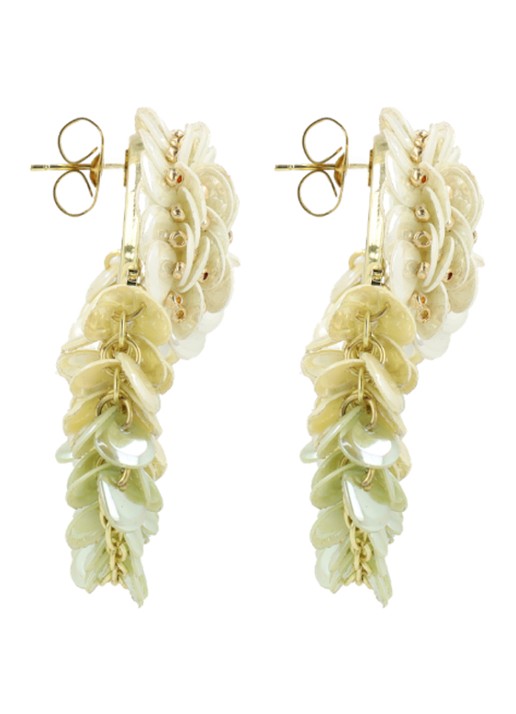 LOTT. gioielli Melody oorstekers met pailletten - detail 3 lichtgroen