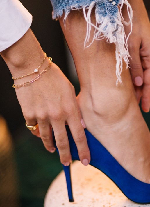 LOTT. gioielli Schakelarmband met parel - detail 3 goud