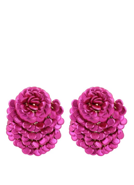 LOTT. gioielli Sequin Fan-Shaped Flower L oorstekers