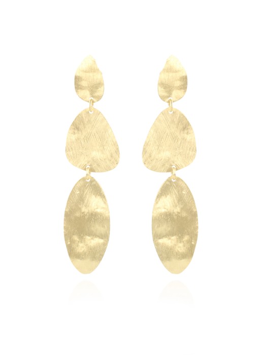 LOTT. gioielli Stone Shape Triple oorstekers verguld