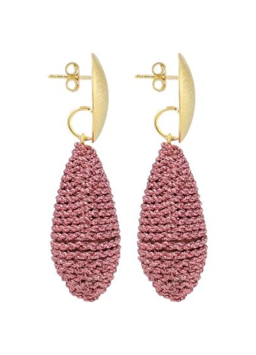 LOTT. gioielli Threated Teardrop L Bea oorstekers verguld - detail 3 oudroze