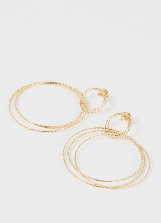 LOTT. gioielli Triple Hoops XL oorstekers verguld - detail 3 goud