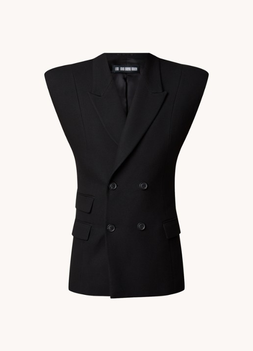 Louis Gabriel Nouchi Mouwloze double-breasted slim fit colbert in alpaca wolblend