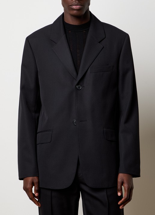 Louis Gabriel Nouchi Oversized colbert in wolblend - detail 3 zwart