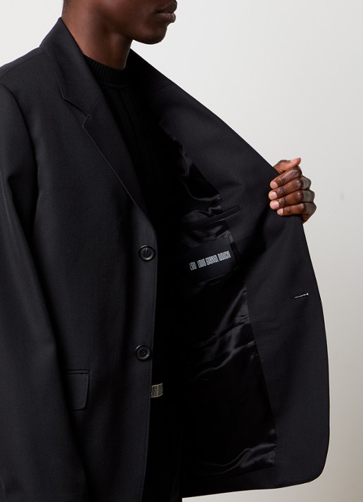 Louis Gabriel Nouchi Oversized colbert in wolblend - detail 4 zwart