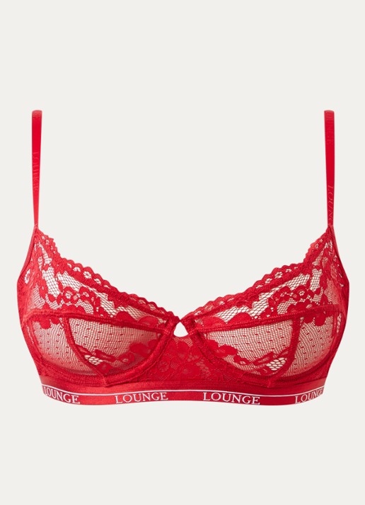 Lounge Blossom balconette bh van kant - voorkant 4 rood