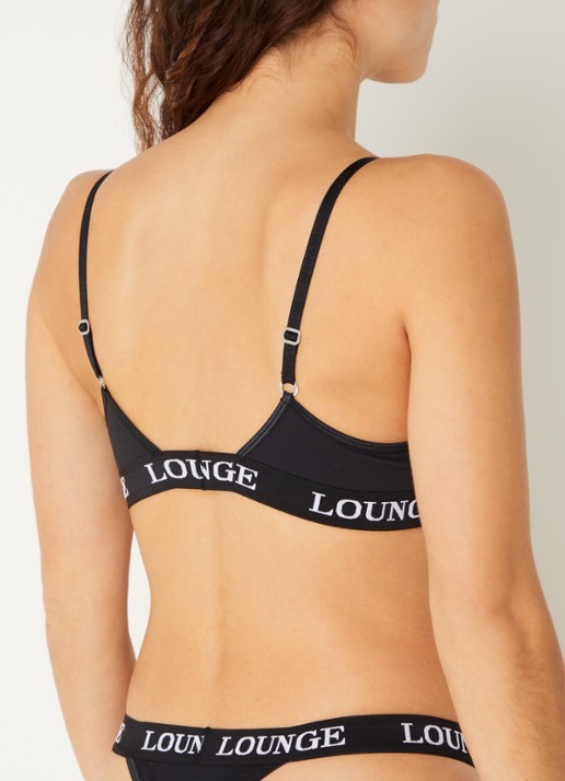 Lounge Bralette met logoband - achterkant 5 zwart