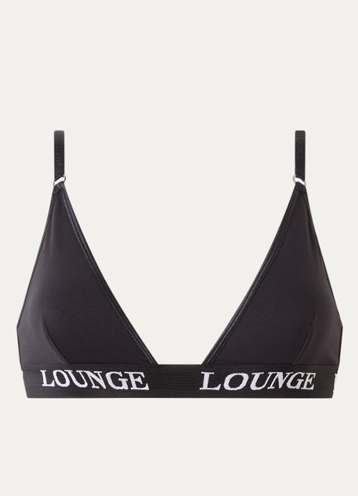 Lounge Bralette met logoband - voorkant zwart
