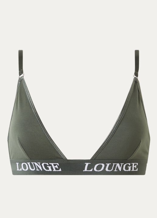 Lounge Bralette met logoband - voorkant groen