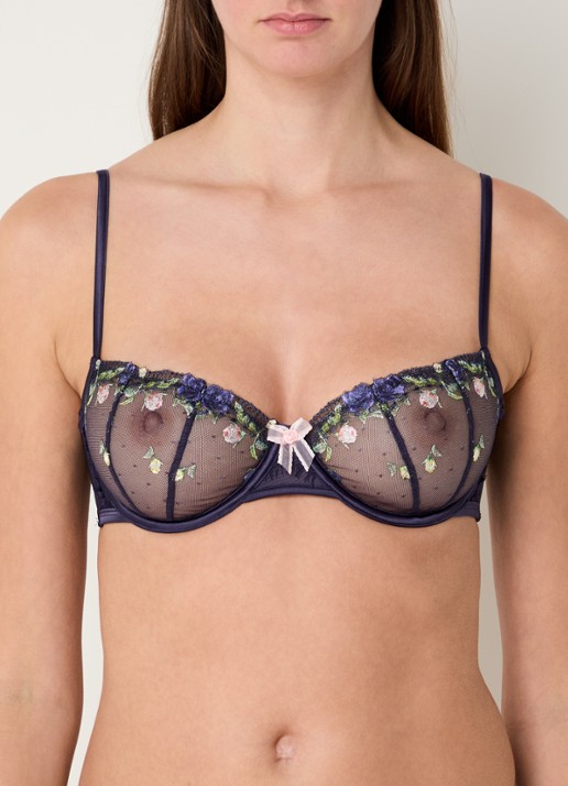 Lounge Dahlia beugel bh van mesh met borduring