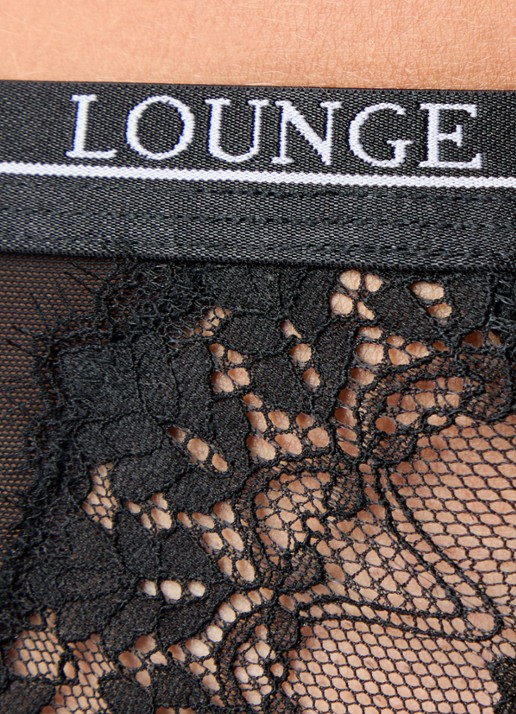Lounge Entice tanga van kant met logoband - detail 3 zwart